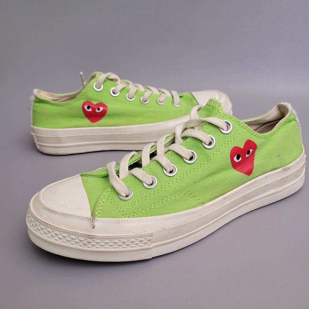 Converse Comme des Garçons PLAY x Chuck 70 Low Bright Green- SIZE 6.5